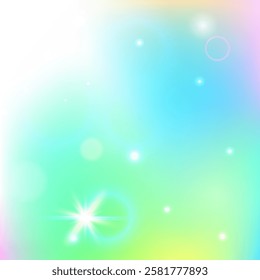 Fairy Invitation. Yellow Magic Pattern. Rainbow Gradient. Holographic Cosmic Mesh. Green Abstract Hologram. Pink Girlish Background. Princess Glitter. Stars Fairy Invitation.