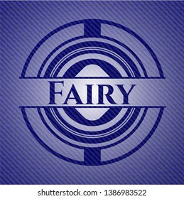 Fairy jean or denim emblem or badge background. Vector Illustration. Detailed.