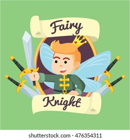 fairy knight in frame illustration design