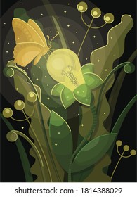 Fairy light bulb flower with butterfly!