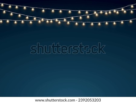 Fairy Lights Gold Hanging String Decoration Background