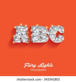 Fairy Lights Typography/font/typeface Vector/illustration A,b,c