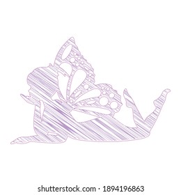 fairy with line design, simple vector illustration