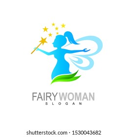 Fairy logo, Abstract design concept for beauty salon, massage, cosmetic, spa, or fashion. Vector logo design template.