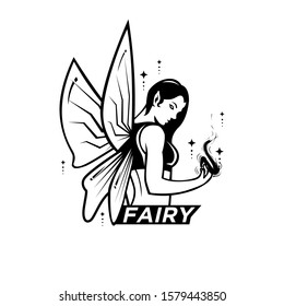 Fairy logo black and white