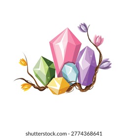 Fairy magic crystals colouring