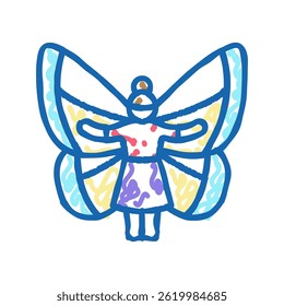 Vector de dibujo de icono de doodle mágico de hadas. signo mágico de hadas. ilustración de símbolo aislado
