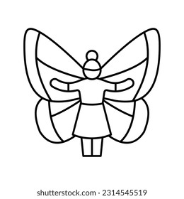 fairy magic line icon vector. fairy magic sign. isolated contour symbol black illustration