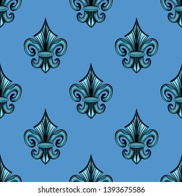 Fairy magic pattern with pikes on a blue background. Cartoon style.