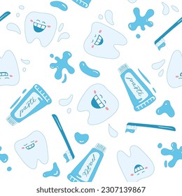 Fairy magic teeth, toothpaste, toothbrush and splash elements