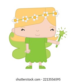 Fairy with magic wand vector illustration
