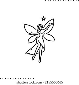 fairy, magical character vector isolated icon on white