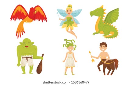 Fairy Magical Creatures From Kids Book Vector Set