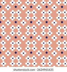 Fairy meadow with flowers seamless pattern. Cute feminine design 