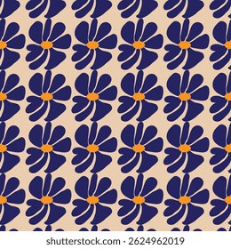 Fairy meadow with flowers seamless pattern. Cute feminine design 
