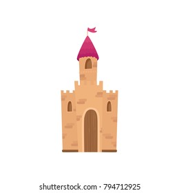 Fairy medieval castle cartoon vector Illustration