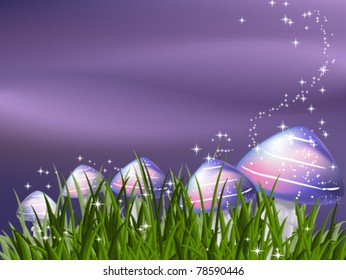 Fairy mushrooms in the grass