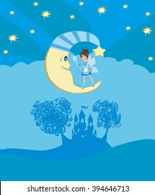 fairy on moon.