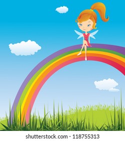Fairy on a rainbow