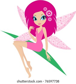  Fairy on a white background.  vector. no gradient