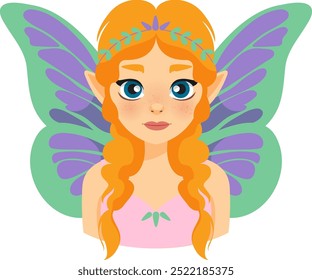 Fairy with orange hair and vibrant wings