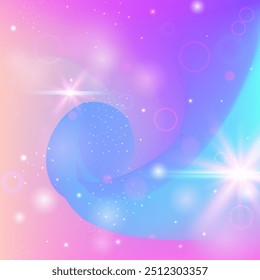 Fairy Pattern. Pink Girl Hologram. Rainbow Invitation. Fairytale Magical Mesh. Purple Abstract Background. Blue Galaxy Gradient. Princess Backdrop. Cute Fairy Pattern.