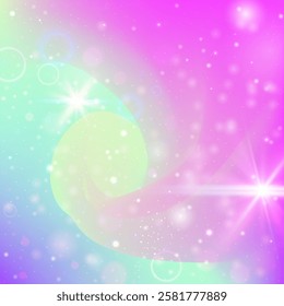 Fairy Pattern. Princess Hologram. Pink Kawaii Gradient. Iridescent Cosmic Effect. Blue Abstract Invitation. Purple Blurred Background. Rainbow Texture. Party Princess Hologram.