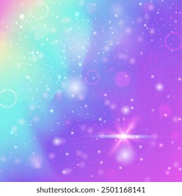 Märchenmuster. violetter Kawaii-Hintergrund. Magische Einladung. Märchenhafte verschwommene Einladung. Rosa mädchenhafter Farbverlauf. Blaues abstraktes Hologramm. Girl Backdrop. Traumfeenmuster.