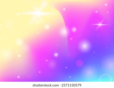 Fairy Pattern. Purple Kawaii Background. Rainbow Hologram. Fairytale Girlish Invite. Pink Blurred Invitation. Blue Magical Gradient. Princess Texture. Stars Fairy Pattern.