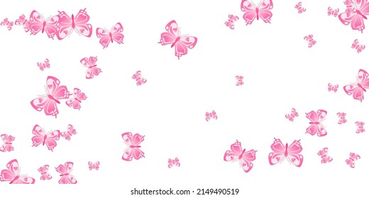 Las mariposas rosadas de hadas abstractas ilustran el vector. Las polillas de primavera. Sencillas mariposas abstractas de fondo ondulado. Las alas sensibles son insectos patten. Seres de jardín.