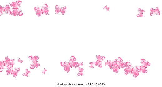 Fairy pink butterflies abstract vector background. Spring ornate moths. Fancy butterflies abstract girly illustration. Tender wings insects patten. Fragile creatures.