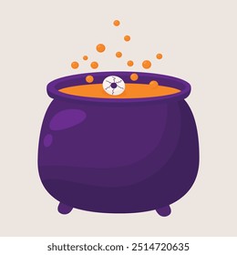 fairy pot with potion vector illustration, halloween concept