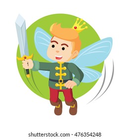fairy prince hold his sword