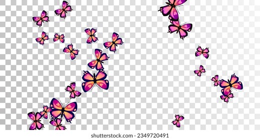 Fairy purple butterflies isolated vector illustration. Spring ornate moths. Wild butterflies isolated kids wallpaper. Tender wings insects patten. Tropical creatures.