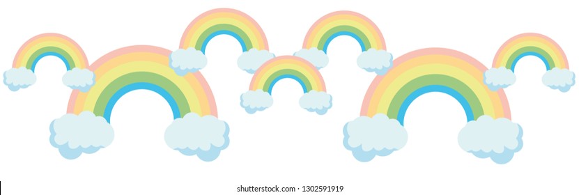 Fairy rainbow. Rainbow escaping from two clouds