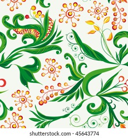 Fairy seamless floral background.