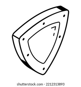 Un icono modificable de la línea de escudo de hadas