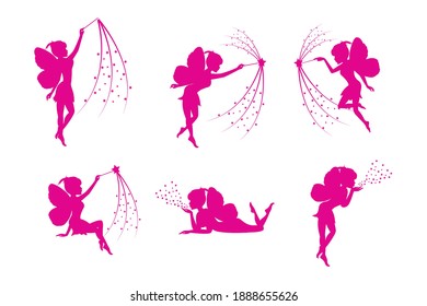 fairy silhouette collection, simple vector illustration design