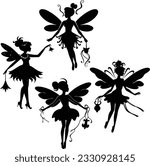 Fairy Silhouette icon vector black images