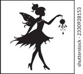 Fairy Silhouette icon vector black images