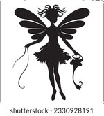 Fairy Silhouette icon vector black images