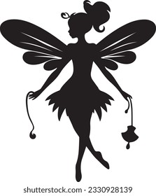 Fairy Silhouette icon vector black images