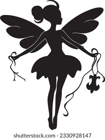 Fairy Silhouette icon vector black images