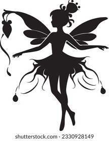 Fairy Silhouette icon vector black images
