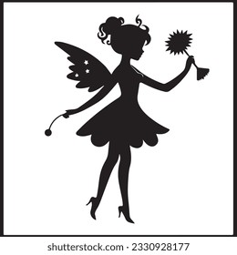 Fairy Silhouette icon vector black images