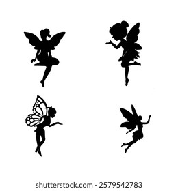 Fairy silhouette with illustration of vector