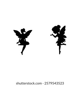 Fairy silhouette with illustration of vector