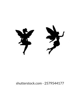 Fairy silhouette with illustration of vector