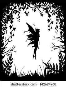 Fairy silhouette on a background of nature