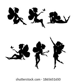 fairy silhouette, simple vector illustration